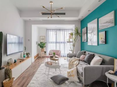 曲江大城89平北欧风格三居室装修案例