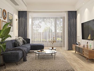 融创长风壹号105平三居室现代风格装修案例