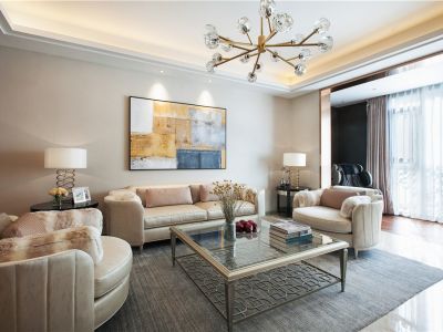 富力悦山湖现代风三居室118平米装修效果图案例