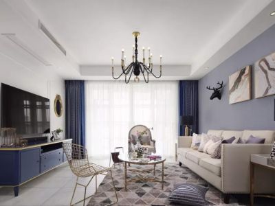 旭辉·江山雲出美式风三居室168平米设计效果图案例