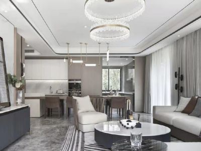 龙投远洋晋春秋220㎡四居室轻奢风格装修案例