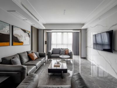 三亚金茂湾现代简约风格135平装修案例