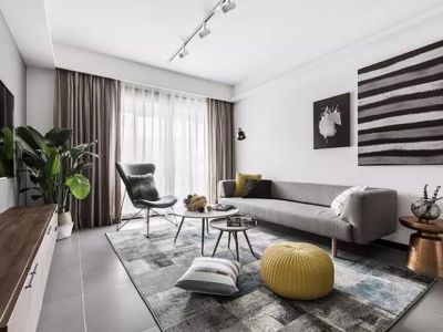 春风·湖畔居简约风三居室113平米装修效果图案例