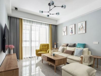 天瑶花苑99平米现代简约三居室装修案例