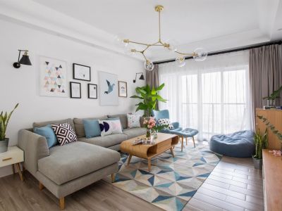 琥珀名城108平米北欧风三居室装修案例