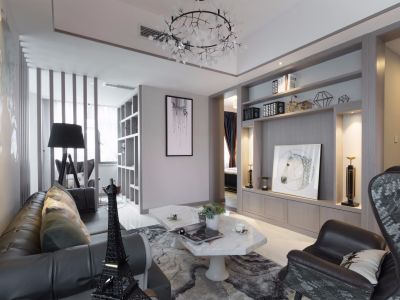 丽水天锦苑109平米现代简约三居室装修案例