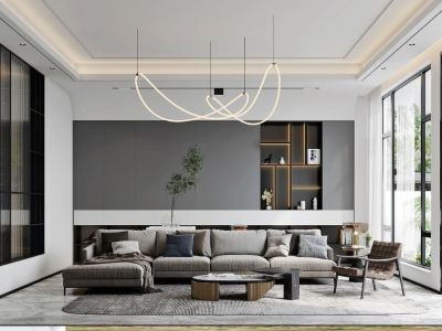 华标峰湖御境现代风格360平米别墅装修案例