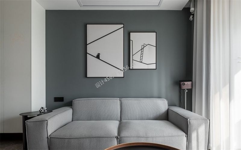 113平米现代简约三居室客厅沙发墙装修效果图