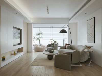 海伦春天99平现代风格三居室装修案例