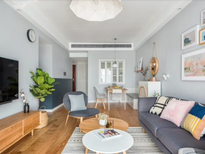 中航城123平北欧风格三居室装修案例