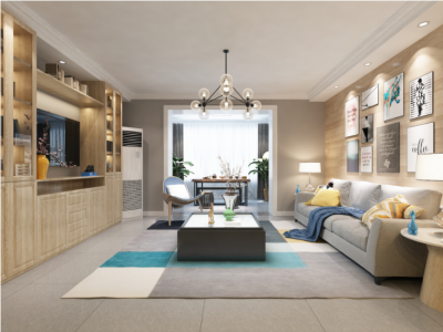 润和紫郡95平现代风格二居室装修案例