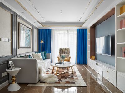 富力天禧城119㎡三居室轻奢风格装修案例