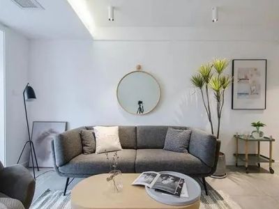 蓝光玖榕台北欧风二居室78平米装修效果图案例