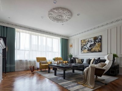 万达茂110平三居室现代轻奢装修案例