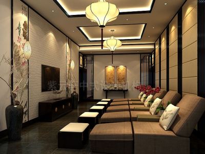 足浴会所中式风格630平米装修案例