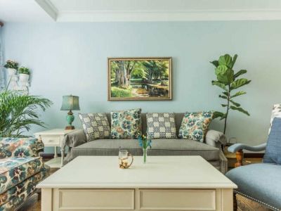 金海·悦庭田园风三居室102平米装修效果图案例