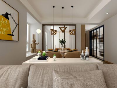 COCO香江110平现代风格三居室装修案例