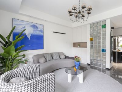 熙悦花85㎡二居室现代风格装修案例