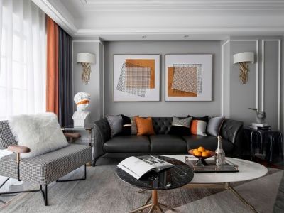 名城紫金轩轻奢风145平米四居室装修图案例