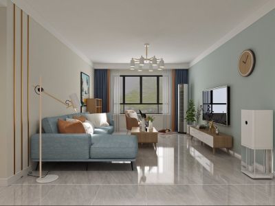 时代天樾92㎡二居室简欧风格装修案例