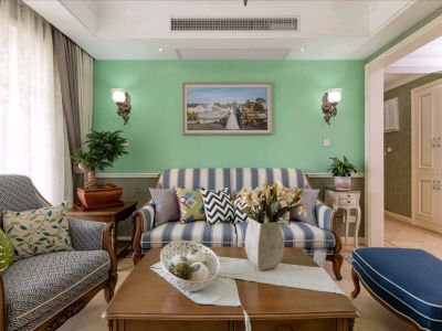 港湾国际103平米简美风格装修案例