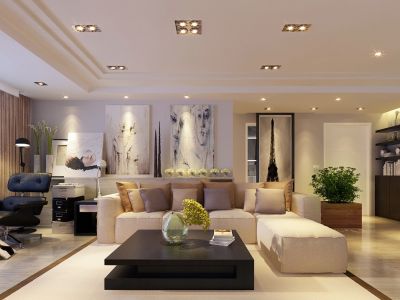 海洋半岛143平现代风格三居室装修案例