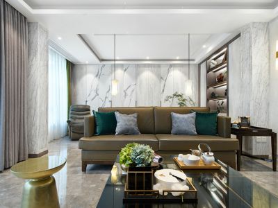 誉峰146平三居室现代简约风格装修案例