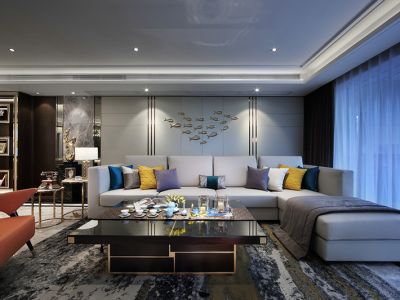 锦绣城141平三居室现代轻奢风格装修案例