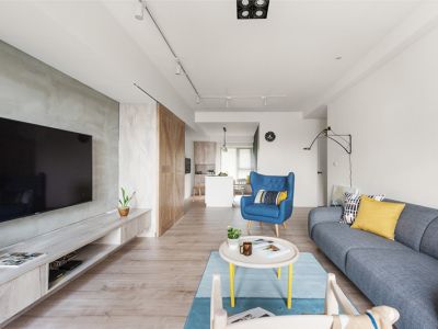 中铁奥维尔80平二居室现代简约风格装修案例