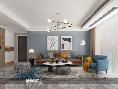 金屿海岸140㎡现代轻奢三居室装修案例