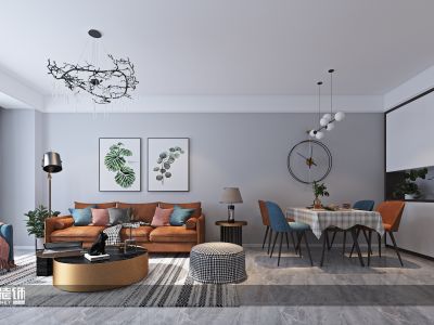 兴龙国际广场120平米现代简约三居室装修案例