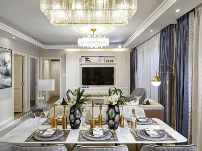 中冶德贤华府现代风格125平米装修案例