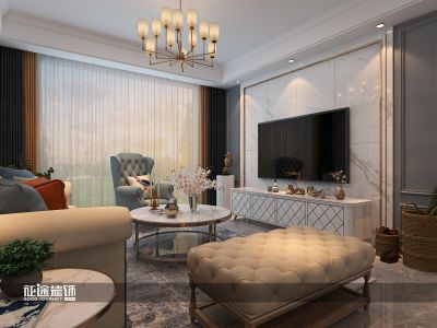 信达天御林语苑130平米现代轻奢三居室装修案例