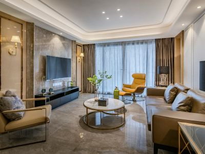 天洲视界城现代风格139平米装修案例