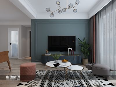 美湖小区100平米北欧清新三居室装修案例