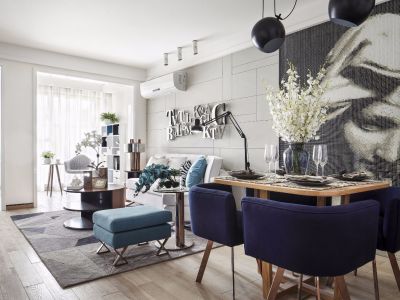 东胜时间山小区北欧风格101平米装修案例