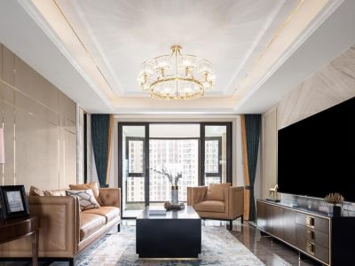 盛世公元壹号轻奢风格三居室128平米装修效果图案例