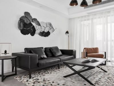 香榭里中心花园130平米三居室现代风装修效果图案例