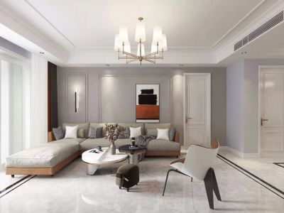 长鹭悦湖135平三居室现代风格装修案例