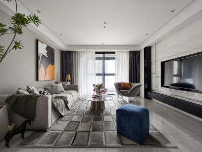 远洋钻石湾160㎡平层轻奢风格装修案例