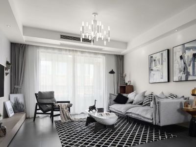 锦华城99平现代三居室装修案例