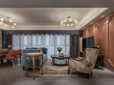 龙湖·舜山府173平大平层美式轻奢装修案例