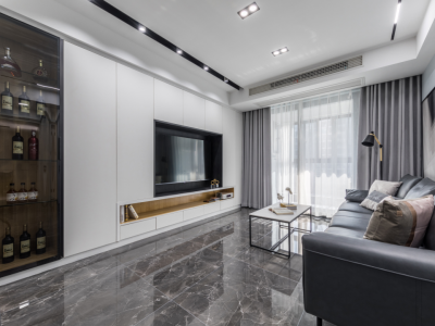 华丰金山花园92㎡三居室现代风格装修案例