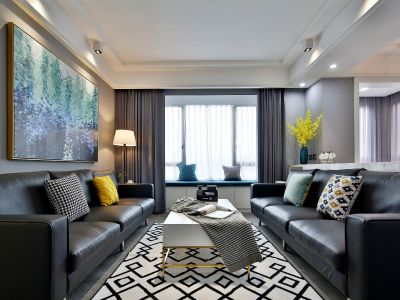 辉映时代花园现代风格113平米装修案例