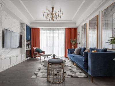 富卓花园轻奢风格125平米三居室装修案例