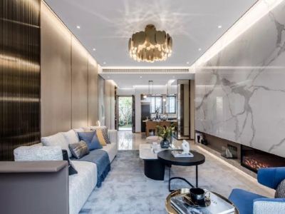 信德园轻奢风格129平米三居室装修案例