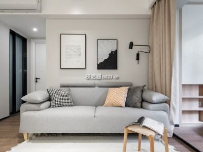 乐天圣苑66平二居室现代简约风格装修案例