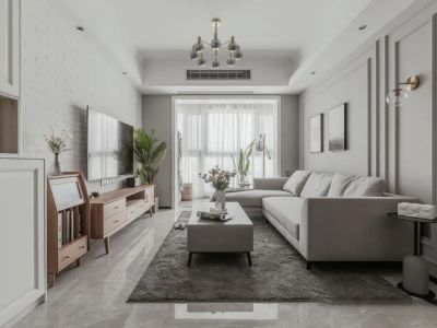 保利熙悦90平三居室简美风格装修案例