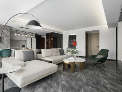 润和紫郡145平简约风格三居室装修案例