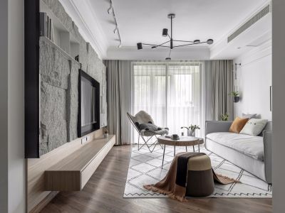 旭辉·江南赋北欧风二居室96平米装修图案例